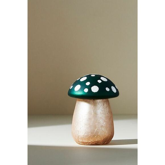 Set of 2 Anthropologie Amanita Mushroom Candle Small  Emerald Forest - Picture 1 of 7
